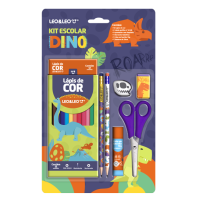 KIT ESCOLAR LAPIS DE COR+6PÇS DINO 71617